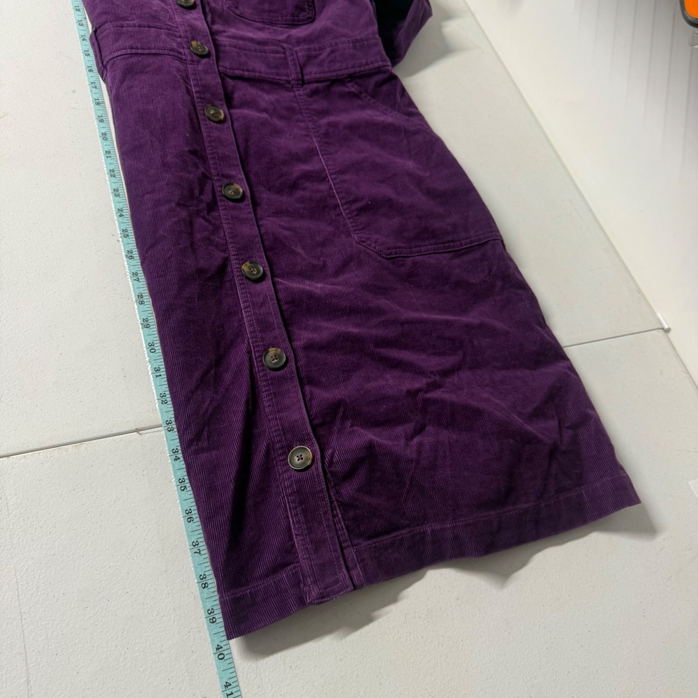 Boden Womens Purple Corduroy Button Front Utility Shirt Dress Long Sleeve 12L - Picture 3 of 11